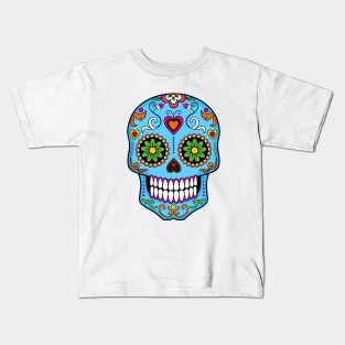 Turquoise Sugar Skull Kids T-Shirt